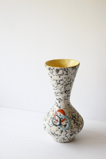 ☆日本の職人技☆ ドイツビンテージ 美しく澄んだ水色で芸術的な花瓶 