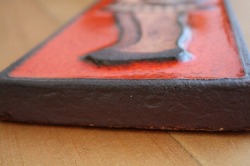 ヴィンテージ陶板/マリを持った女の子