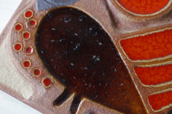 Soholm スーホルム 赤い鳥 陶板 レトロ 壁掛け 北欧雑貨 ヴィンテージ